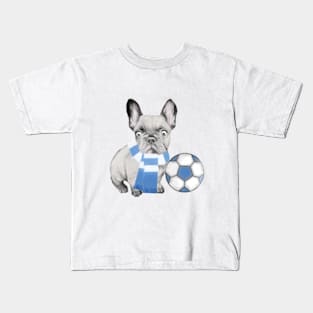 Football Supporting French Bulldog Kids T-Shirt